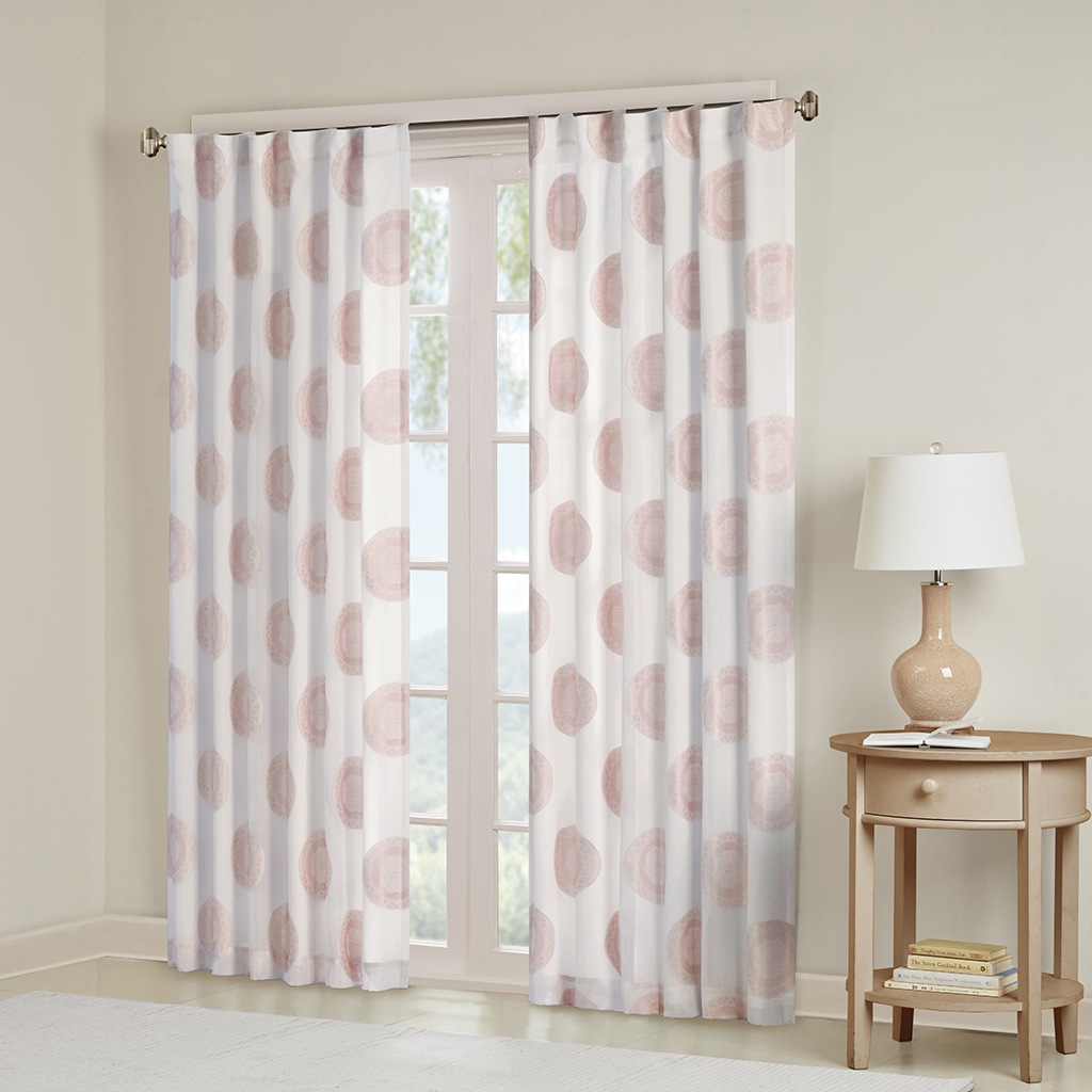 

Madison Park - Yakima Clipped Medallion Window Panel - Pink - 63" Panel