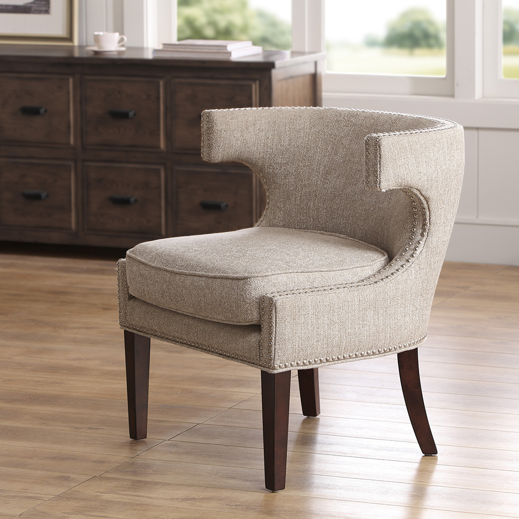 

Madison Park - Stella Contemporary Cutout Arm Chair - Beige - See below