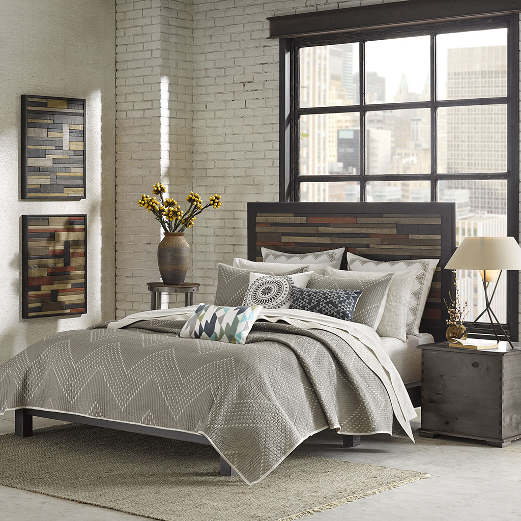 

INK+IVY - Pomona 3 Piece Coverlet Mini Set - Taupe - King/Cal King