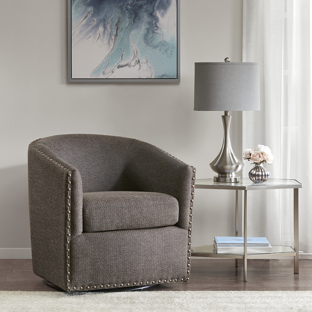 

Madison Park - Tyler Swivel Chair - Chocolate - See below