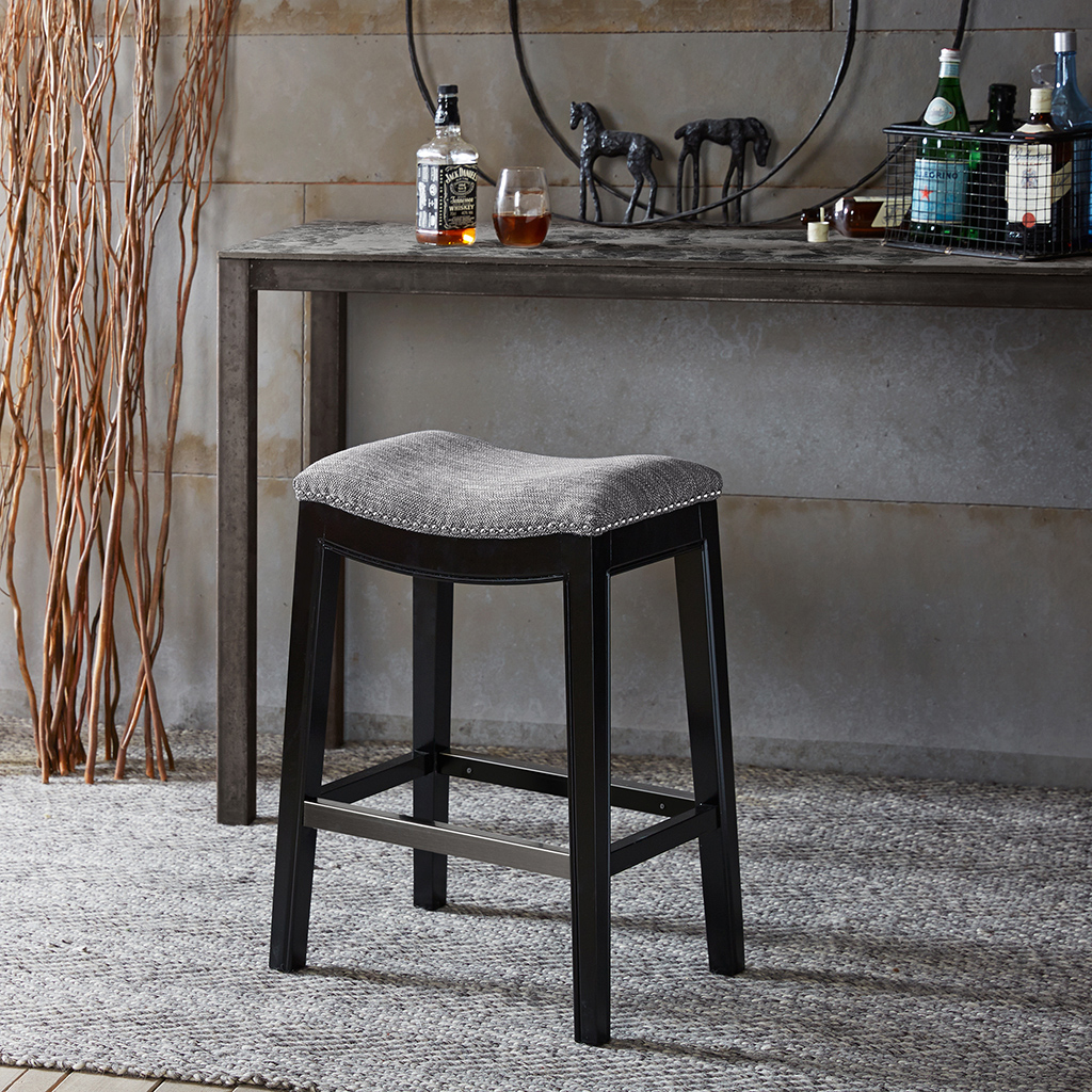 

Madison Park - Belfast Saddle Counter Stool - Grey - See below