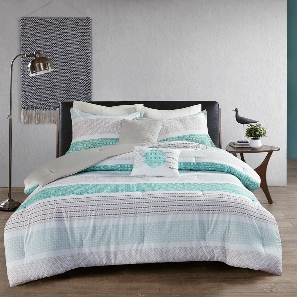 

Urban Habitat - Wilson 5 Piece Cotton Comforter Set - Aqua - Full/Queen
