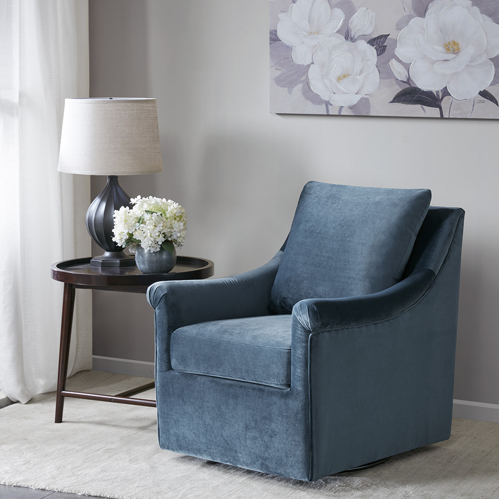 

Madison Park - Deanna Swivel Chair - Blue - See below