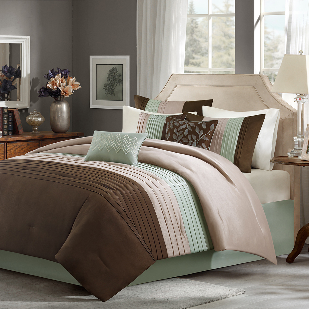 

Madison Park - Tradewinds 7 Piece Comforter Set - Brown - Queen
