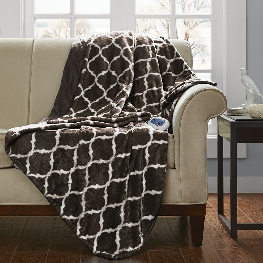 

Beautyrest - Heated Ogee Throw - Brown - 60x70