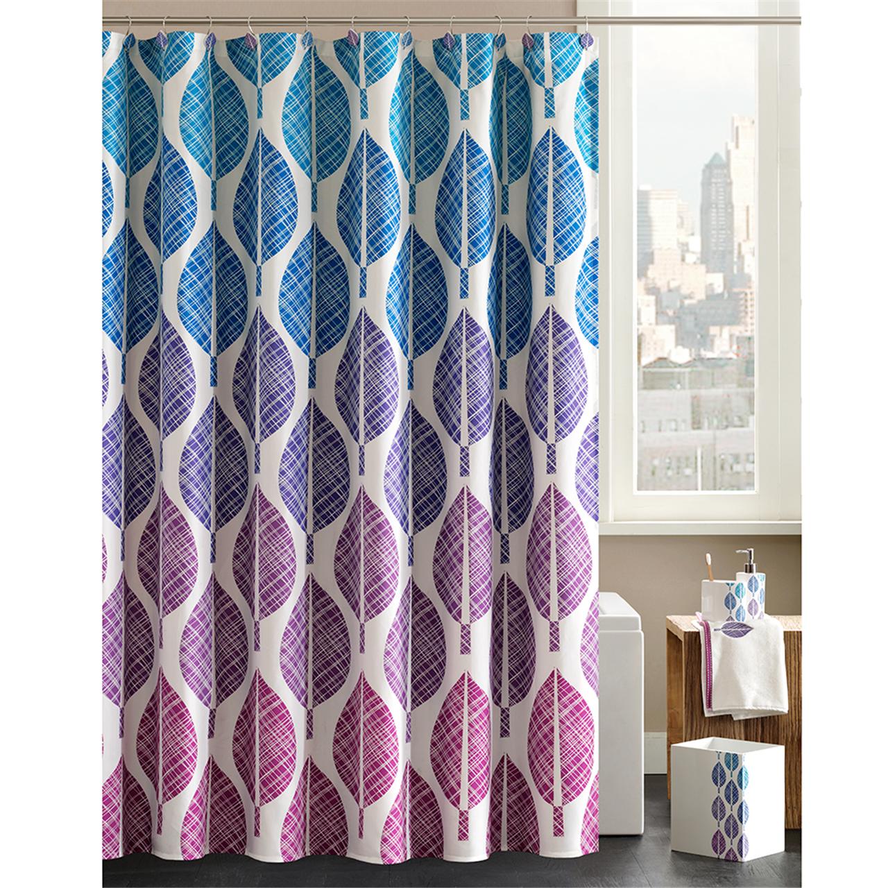 

Madison Park - Central Park Shower Curtain with Hooks - Blue - 72x72