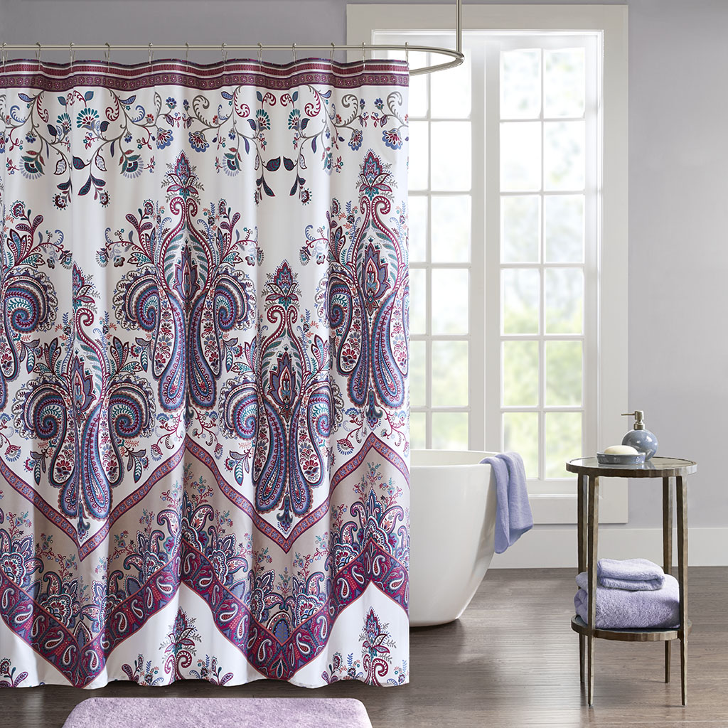 

Intelligent Design - Tulay Printed Shower Curtain - Purple - 72x72