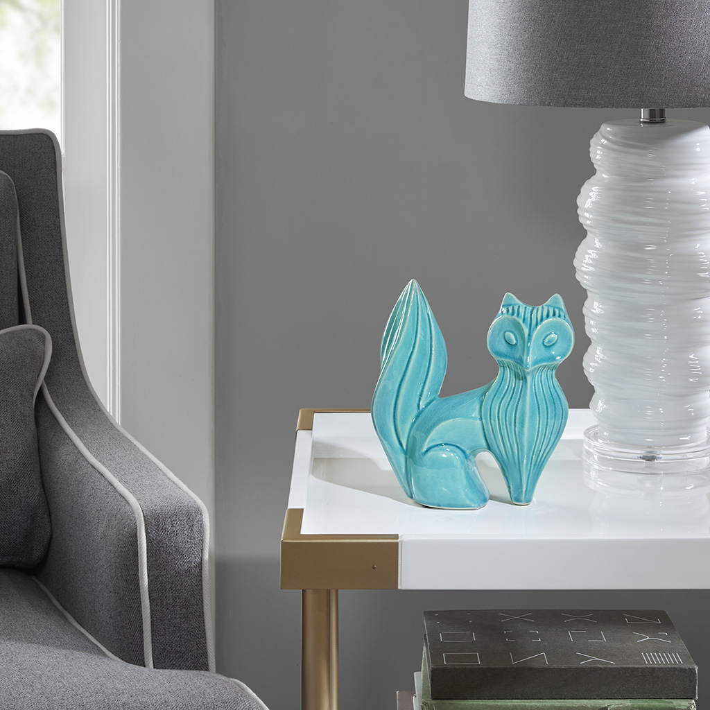 

Madison Park - Fox Ceramic Decor - Blue - See below