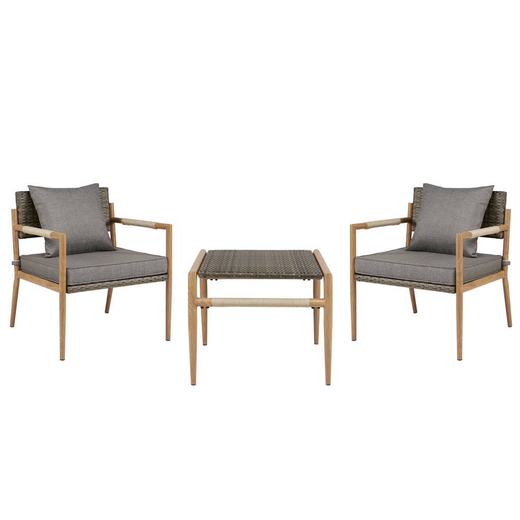 

Madison Park - Owen Outdoor Resin Wicker Accent Chair With Seat Cushions (Set Of 2) - Grey - See below