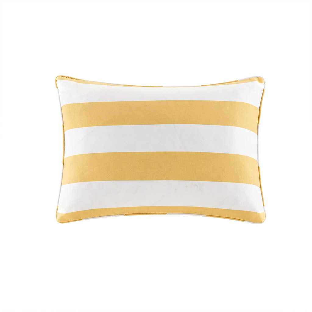 

Madison Park - Percee Printed Cabana Stripe 3M Scotchgard Outdoor Oblong Pillow - Yellow - 14x20
