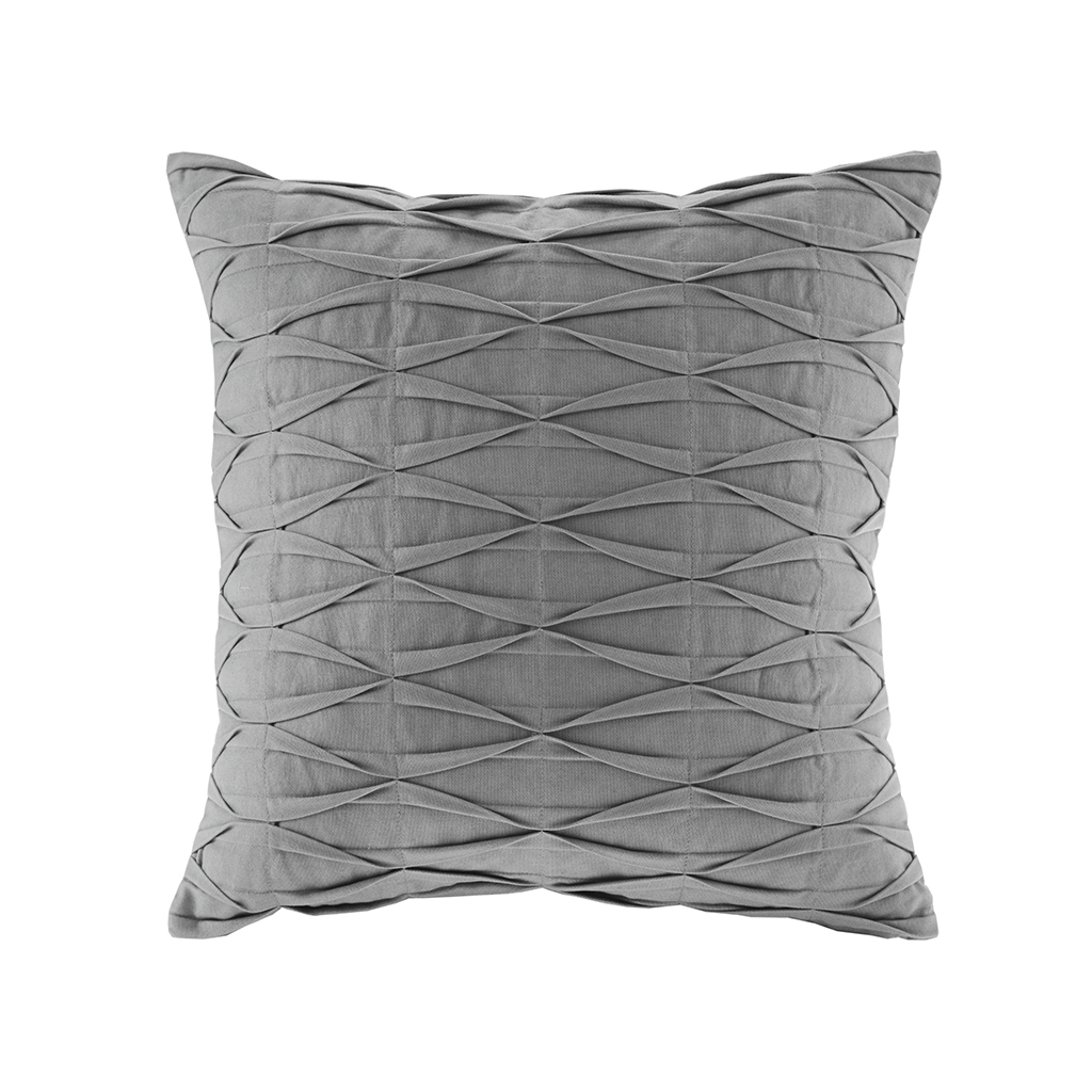 

N Natori - Nara Pintuck Cotton Decorative Pillow - Grey - 18x18
