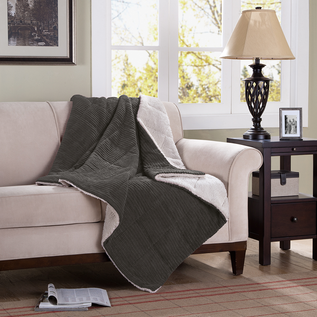 

Madison Park - Jackson Down Alternative Throw - Grey - 50x60