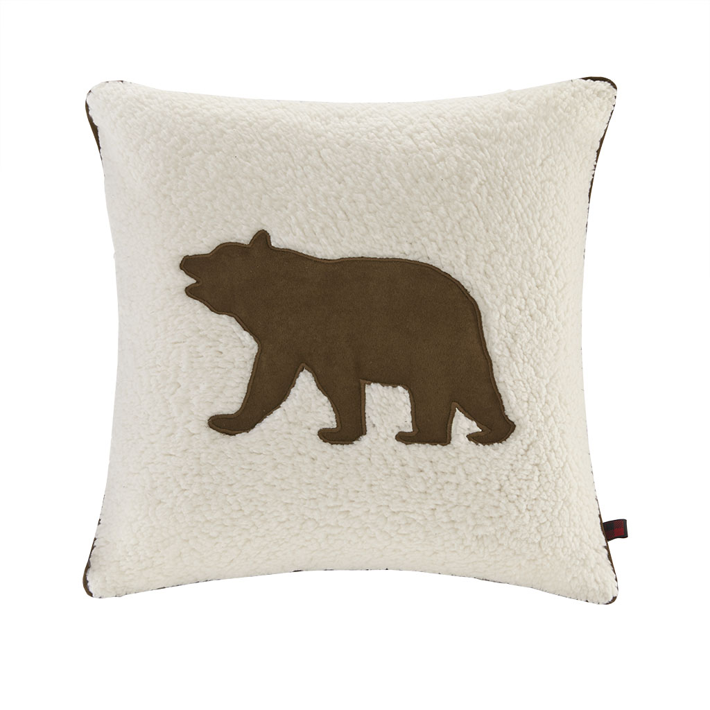 

Woolrich - Bear Square Berber Pillow - White - 18x18