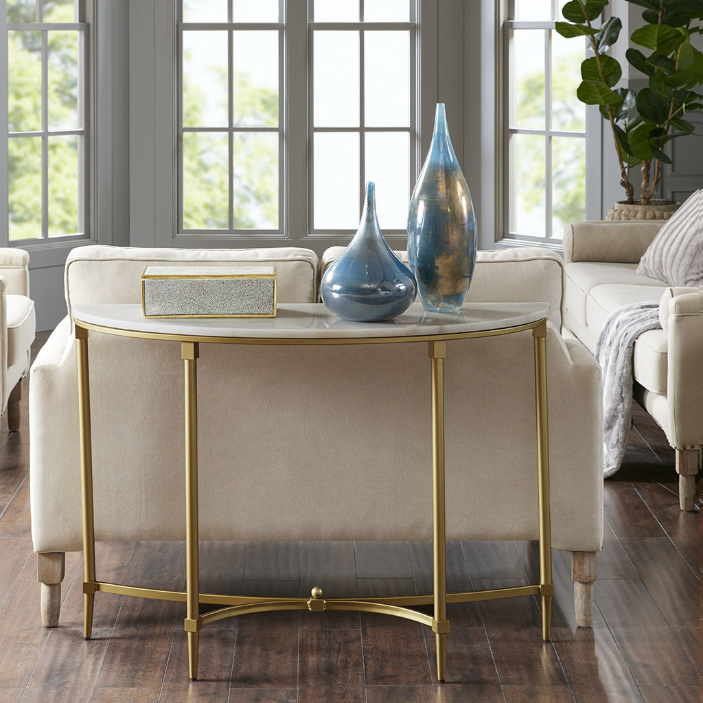 

Madison Park Signature - Bordeaux Console Table - White/Gold - See below