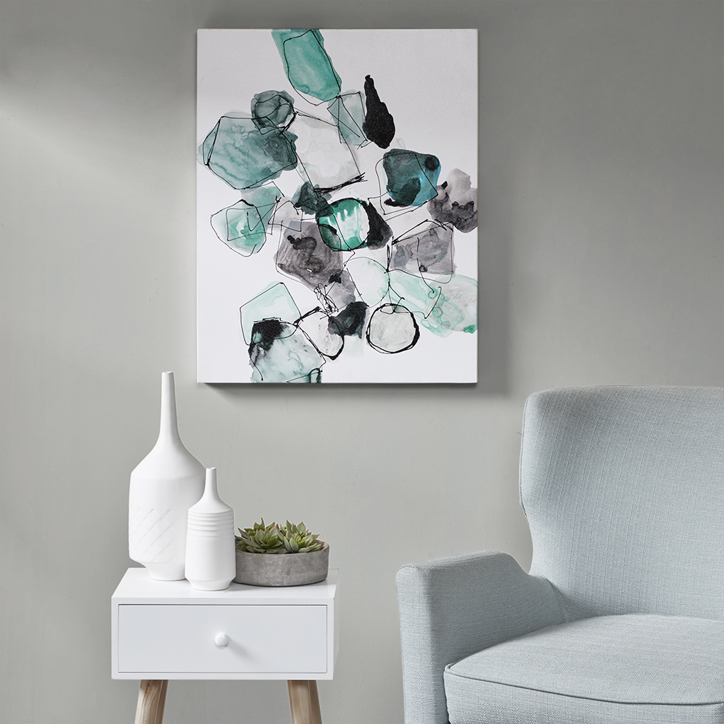 

Urban Habitat - River Rocks Blue Gel Coated Canvas - Blue - See below