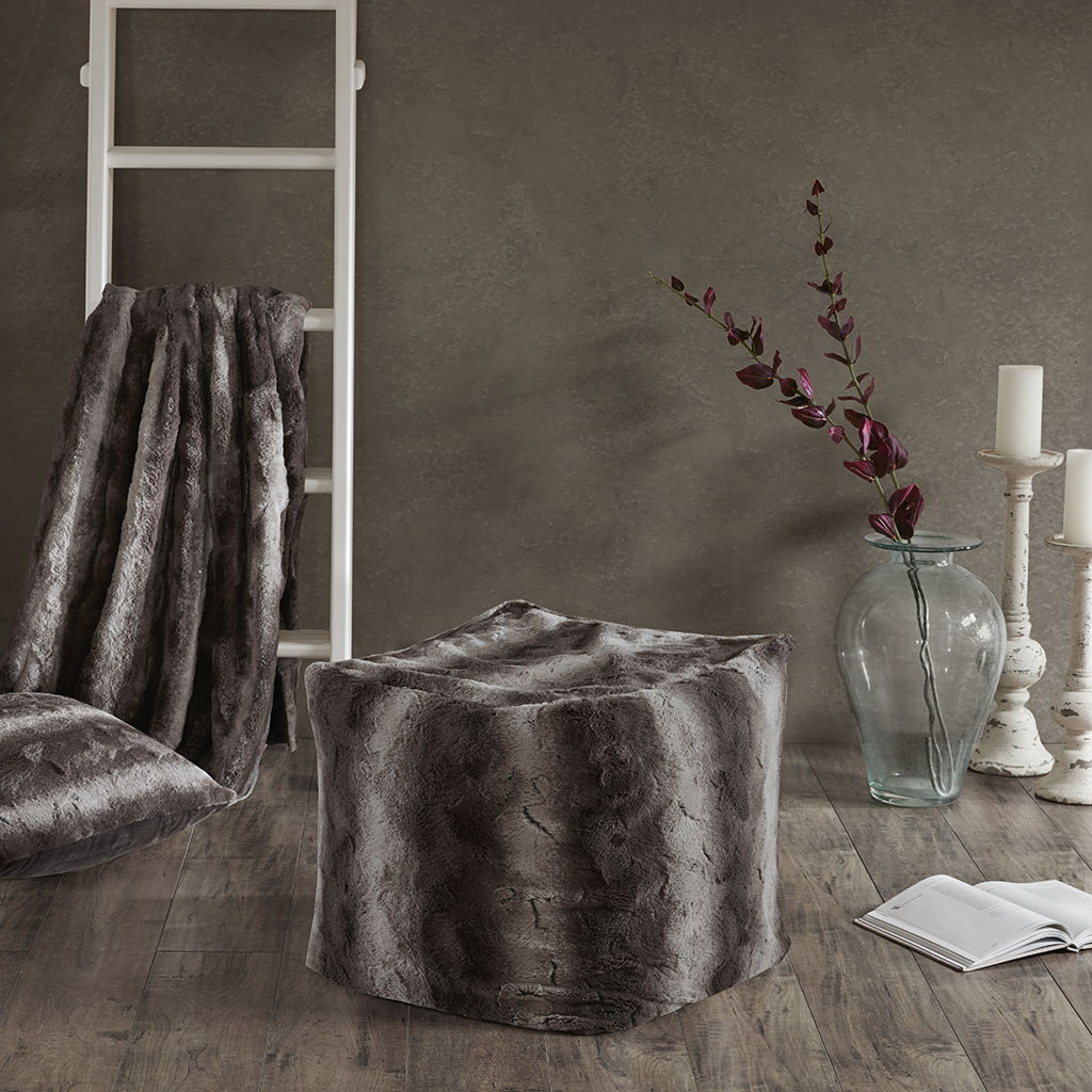 

Madison Park - Zuri Tip Dyed Long Faux Fur Pouf - Chocolate - 18x18x18