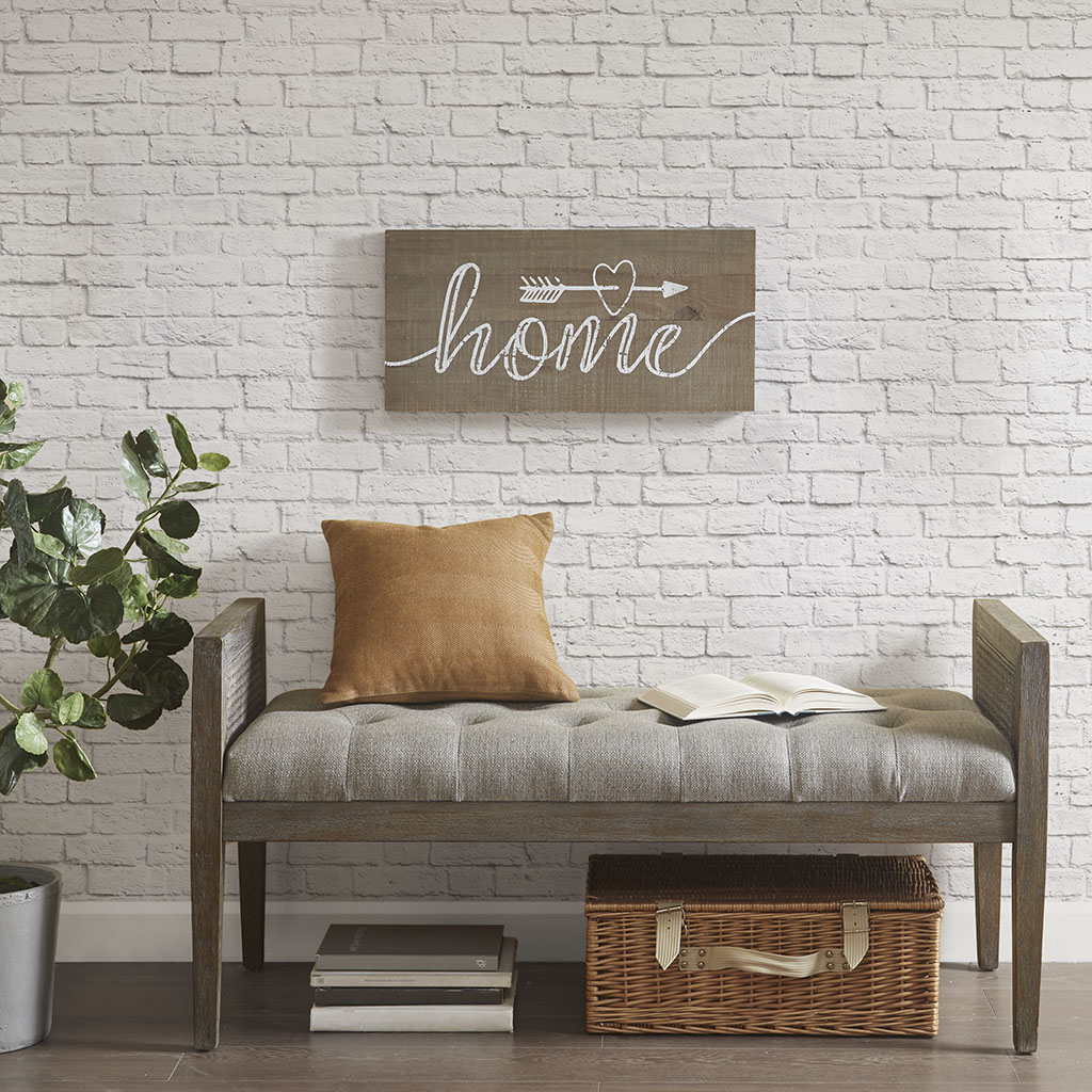 

Madison Park - Rustic Home Print On Real Wood Plank - Natural - See below