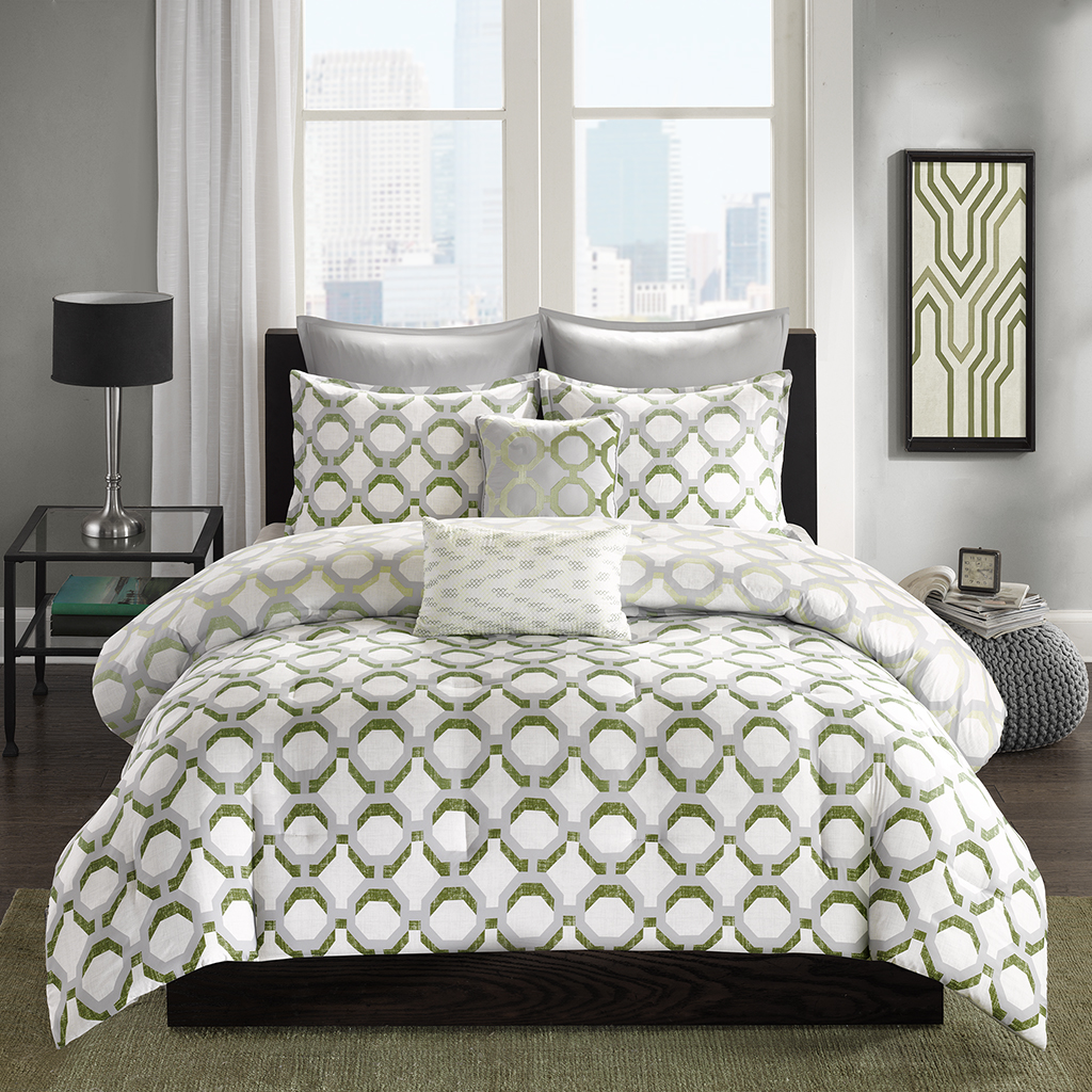 

Intelligent Design - Matilda Comforter Set - Green - Twin/Twin XL