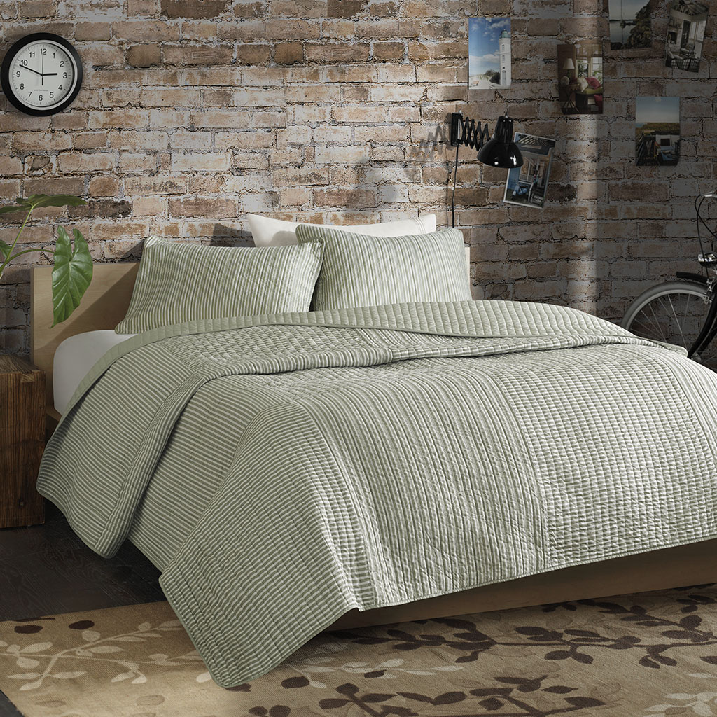 

Home Essence - Ethan Coverlet Set - Green - Full/Queen