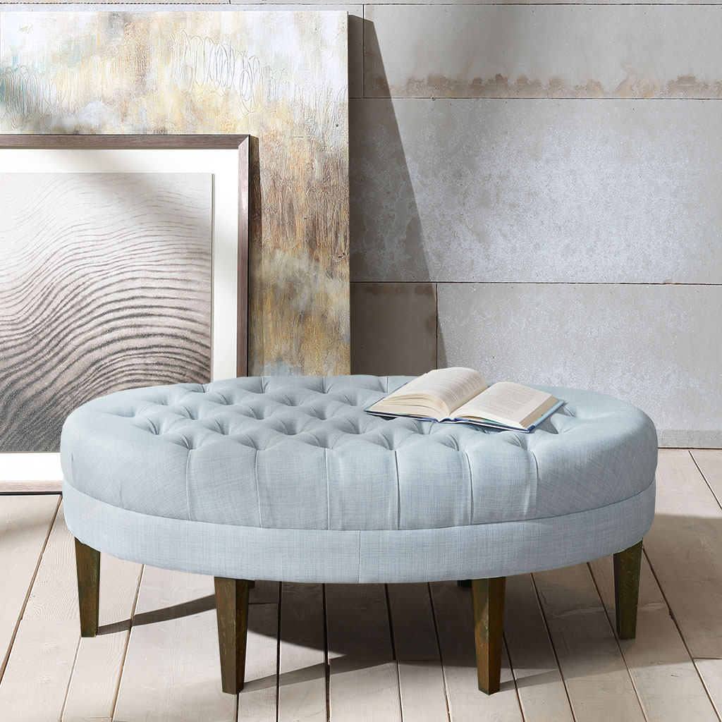 

Madison Park - Martin Surfboard Tufted Ottoman - Dusty Blue - See below