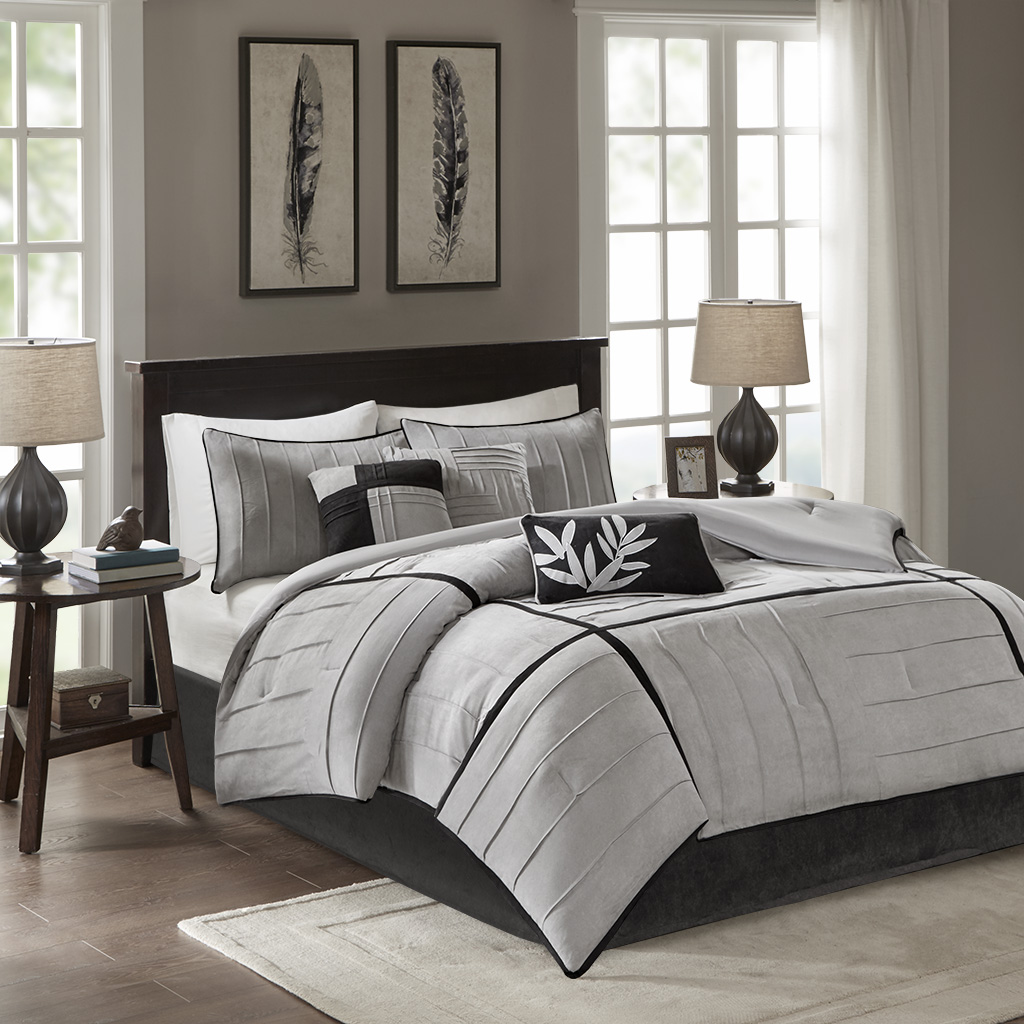 

Madison Park - Dune 7 Piece Comforter Set - Grey - King