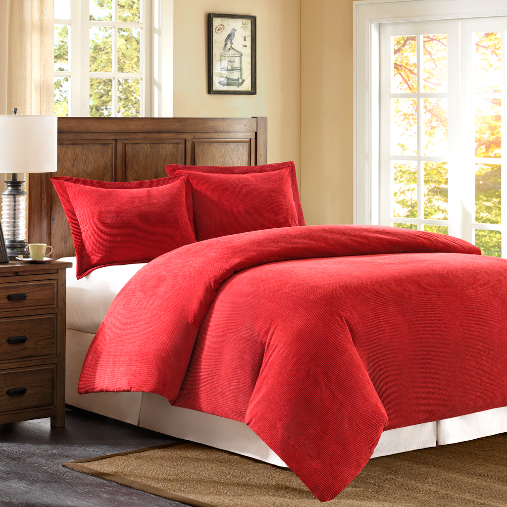 

Avenue 8 - MS Cutcord Duvet Cover Mini Set - Red - Queen