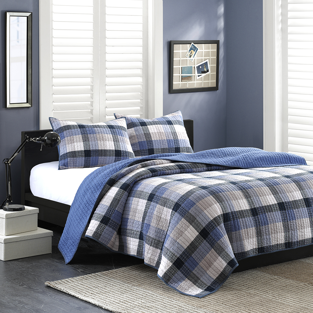 

INK+IVY - Maddox Coverlet Set - Blue - Twin