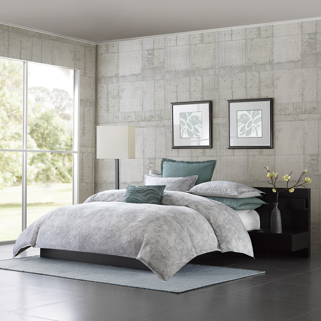 

Metropolitan Home - Marble Comforter Mini Set - Grey - Queen
