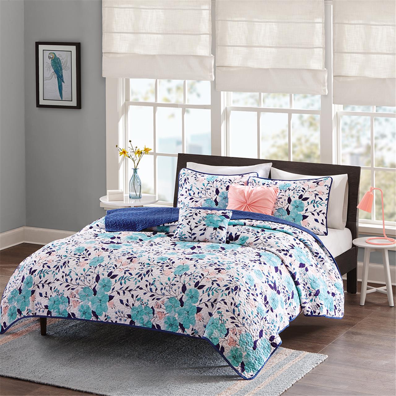 

Intelligent Design - Delle Coverlet Set - Blue - Full/Queen