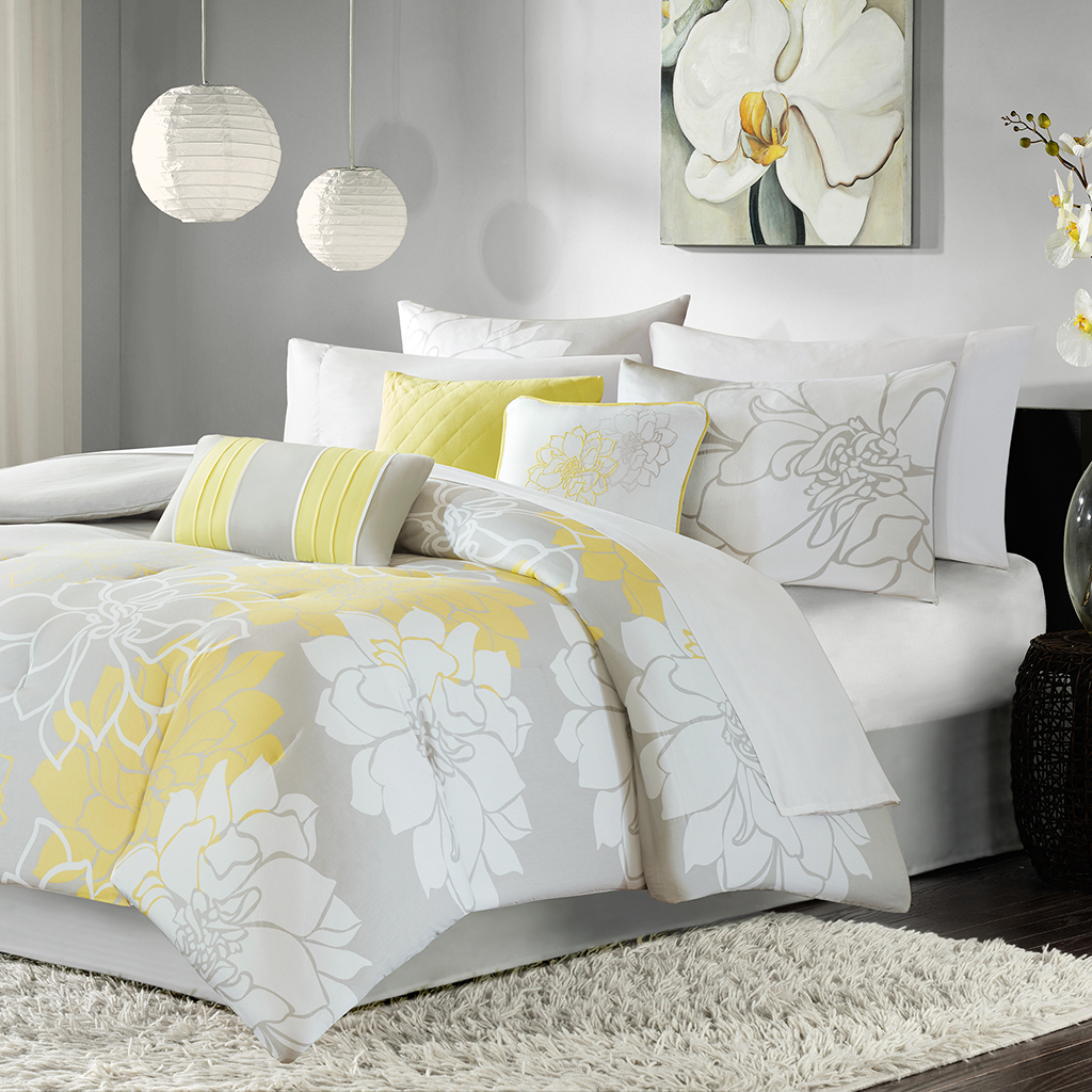 

Madison Park - Lola Comforter Set - Yellow - Cal King