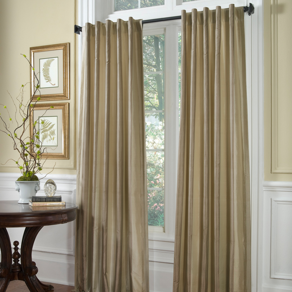

Madison Park - Palermo Silk Stripe Curtain - Gold - 95" Panel