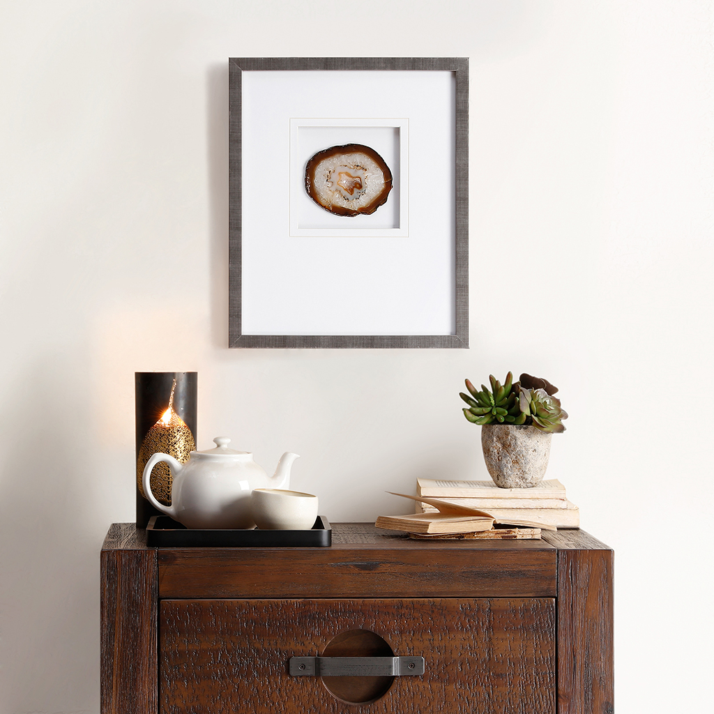 

Madison Park - Natural Agate Stone Framed Graphic - Natural - See below