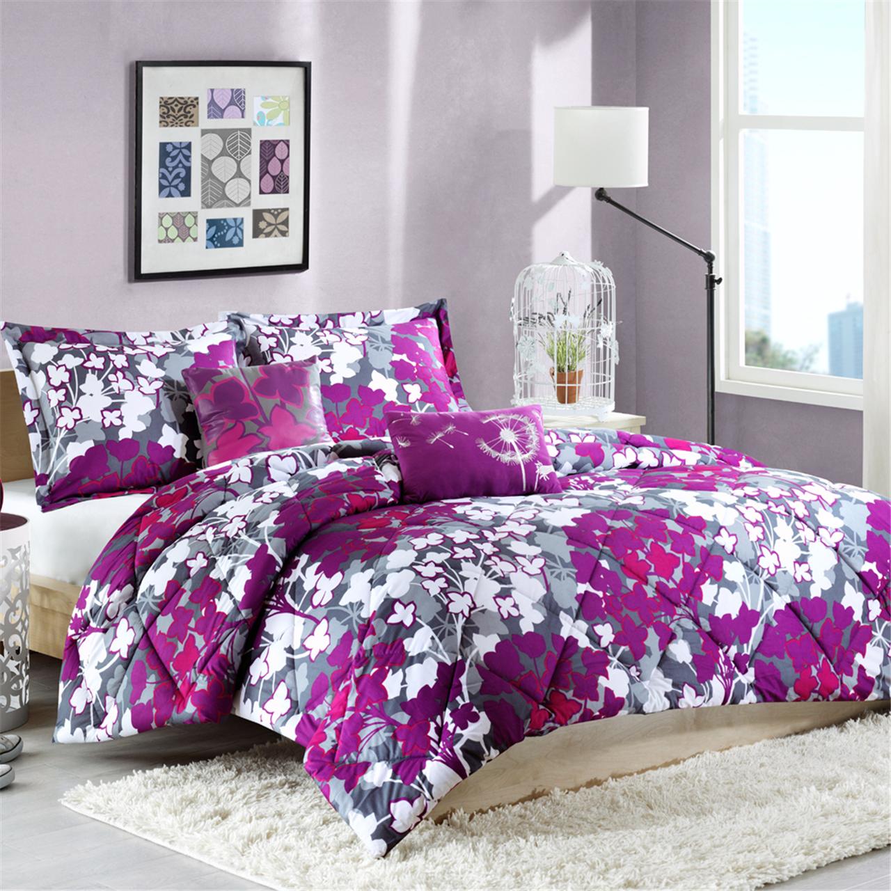 

Intelligent Design - Amy Comforter Set - Purple - Full/Queen