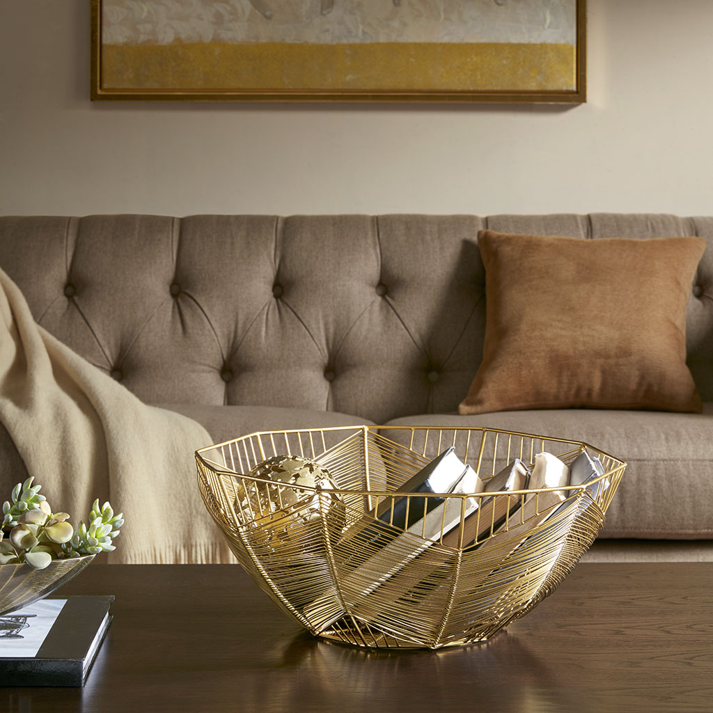 

Madison Park Signature - Whilshire Basket - Gold - See below