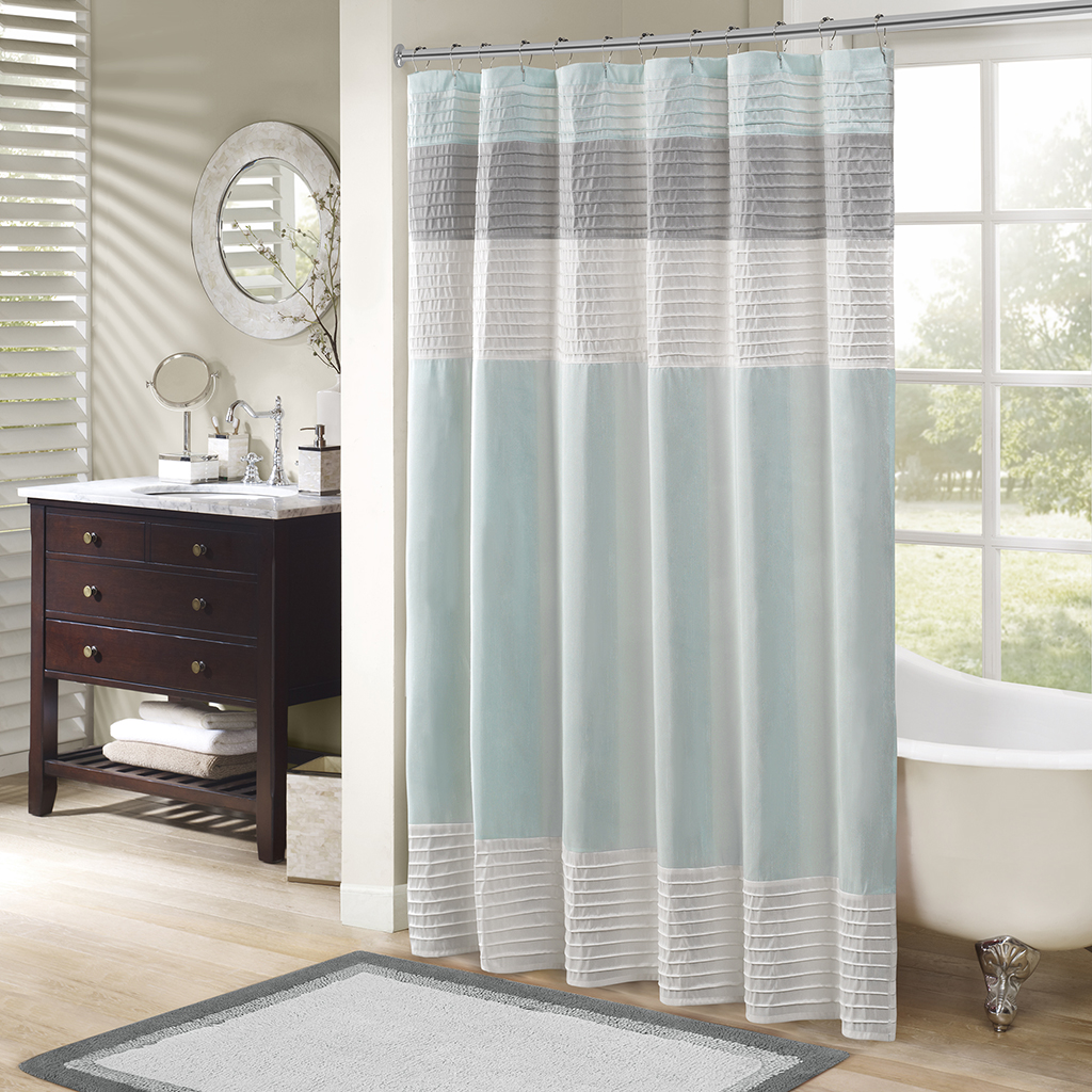 

Madison Park - Amherst Shower Curtain - Aqua - 72x72
