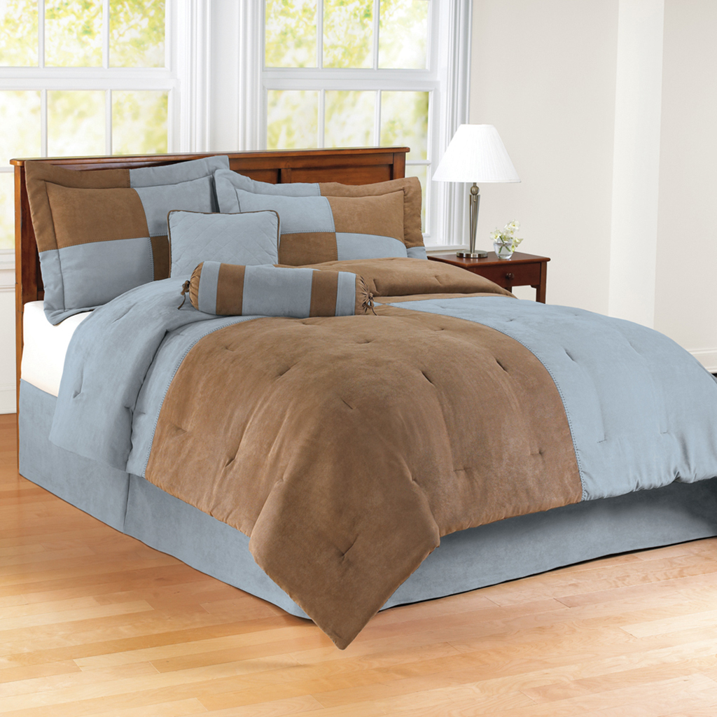 

Avenue 8 - Blue Colorblock 4pcs Comforter Set - Blue - King