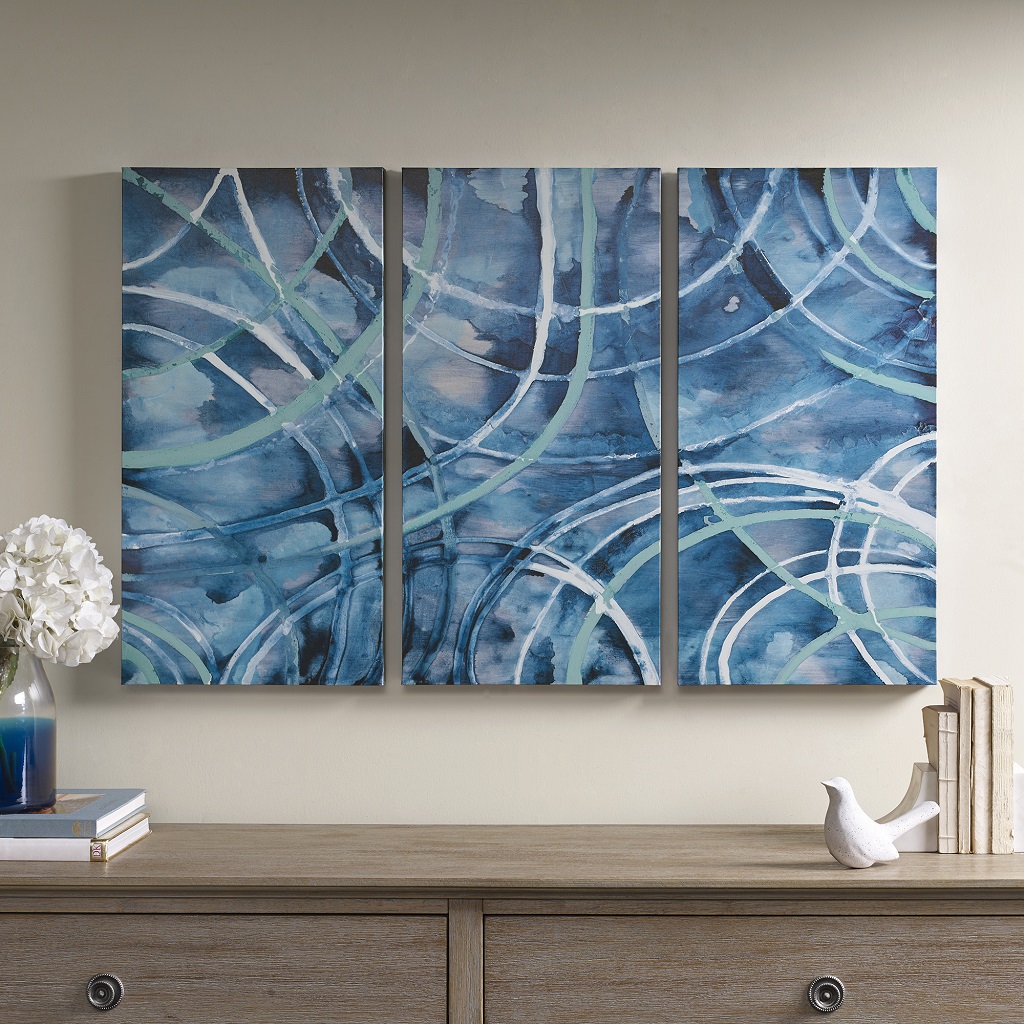 

Décor 5 - Circa 3 Piece Printed Canvas Set - Blue - See below