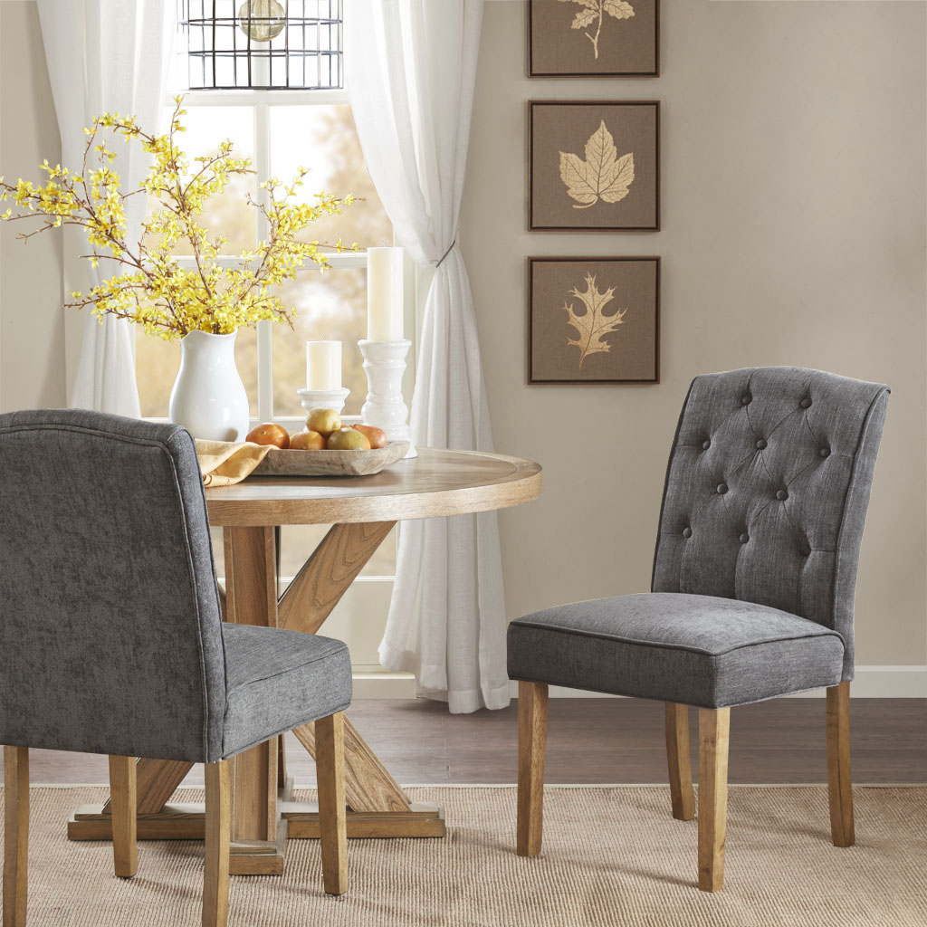 

Madison Park - Marian Tufted Dining Chair (Set of 2) - Charcoal - See below