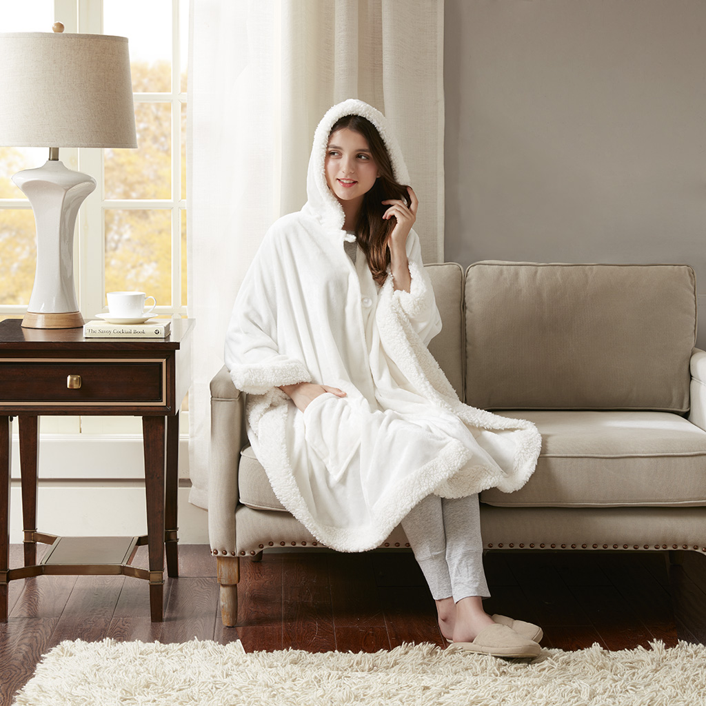 

Premier Comfort - Angel Wrap with Berber Trim - Ivory - 58x72