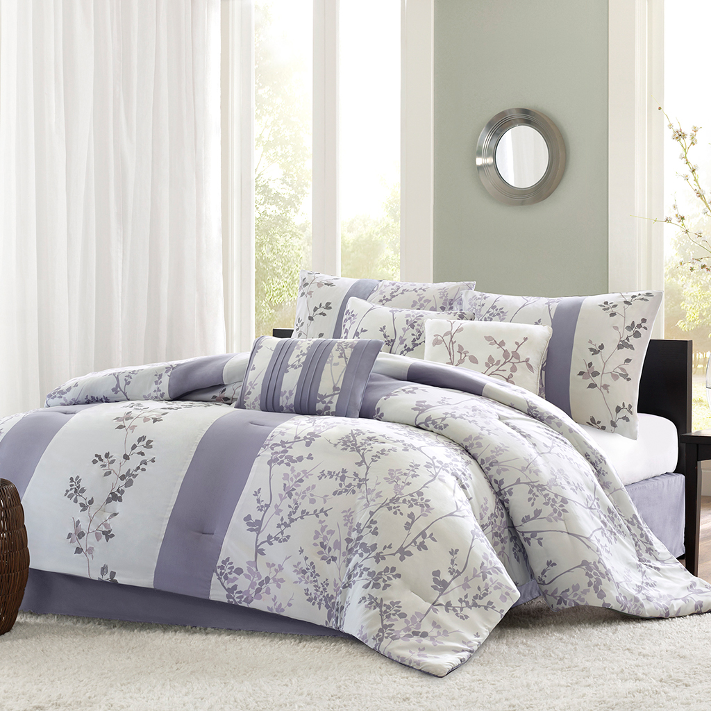 

Madison Park - Chantilly 7 Piece Comforter Set - Purple - Queen