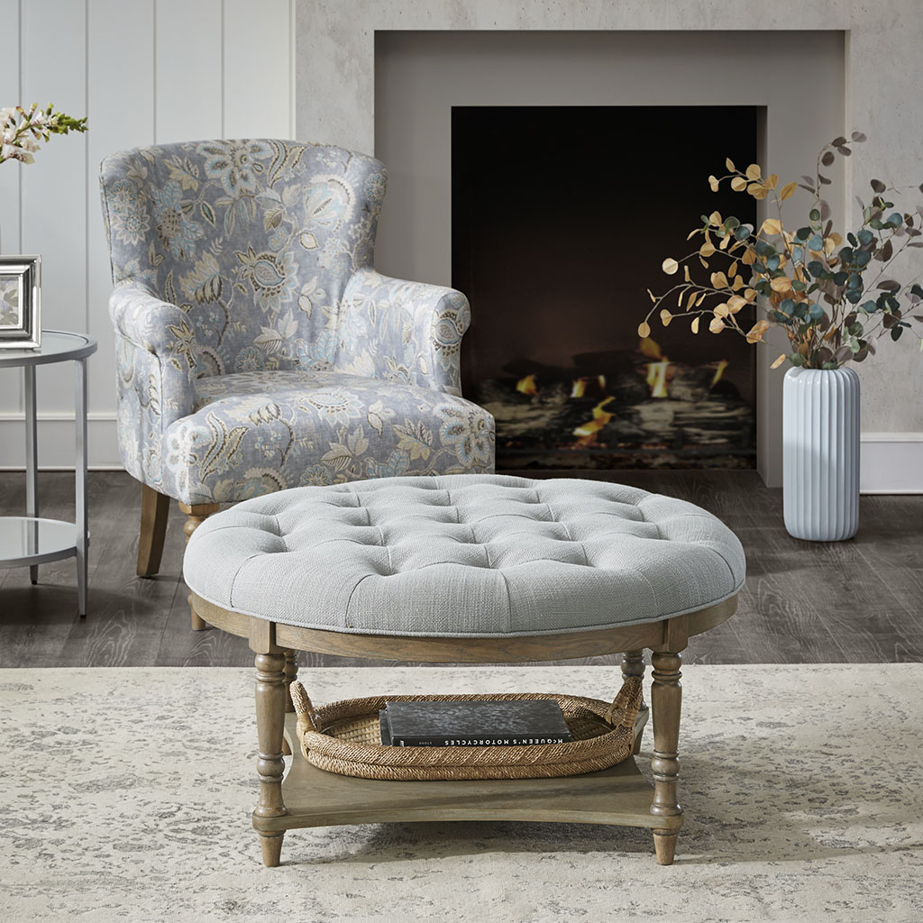

Martha Stewart - Cedric Accent Ottoman - Grey - See below