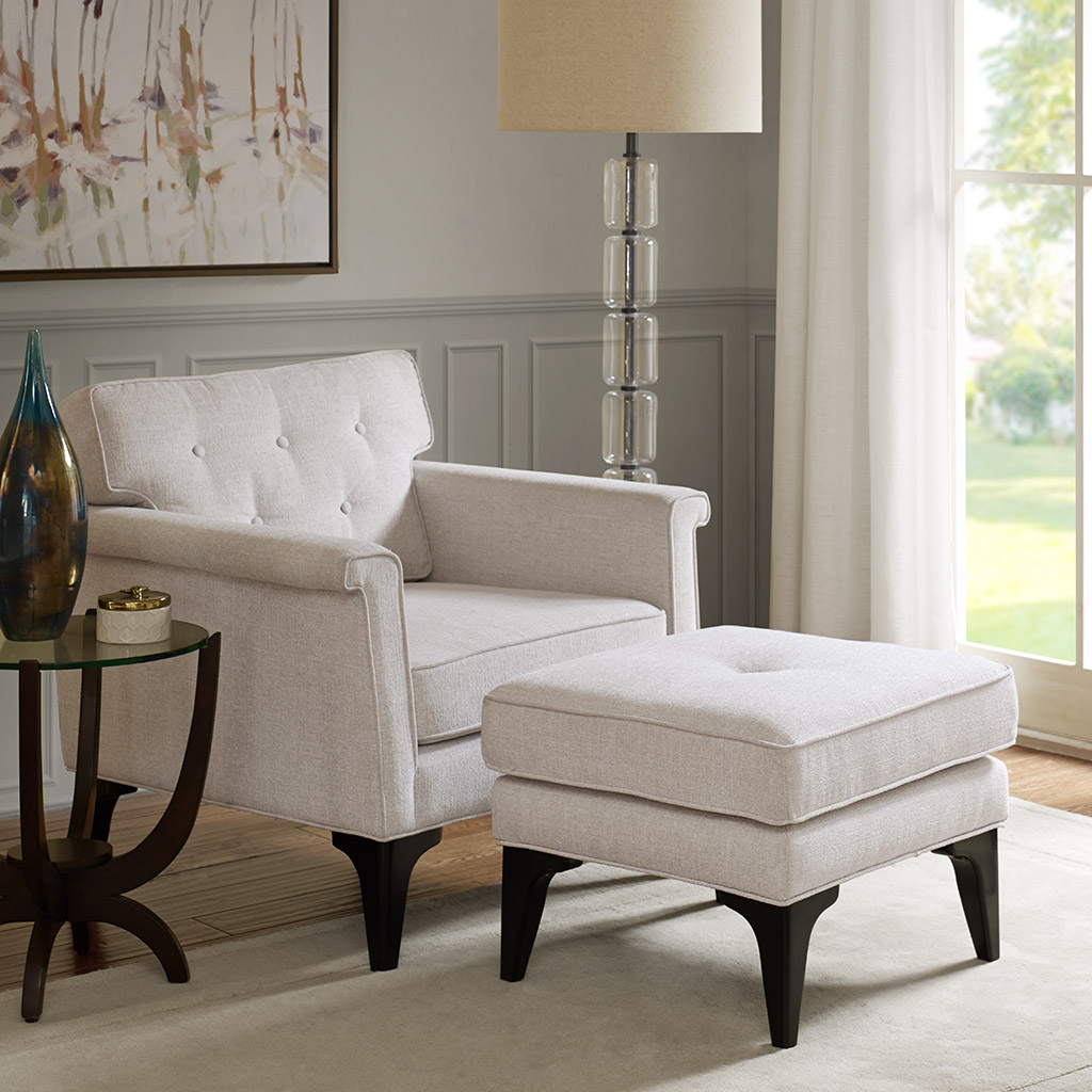 

Madison Park Signature - Donahew Ottoman - Ivory - See below