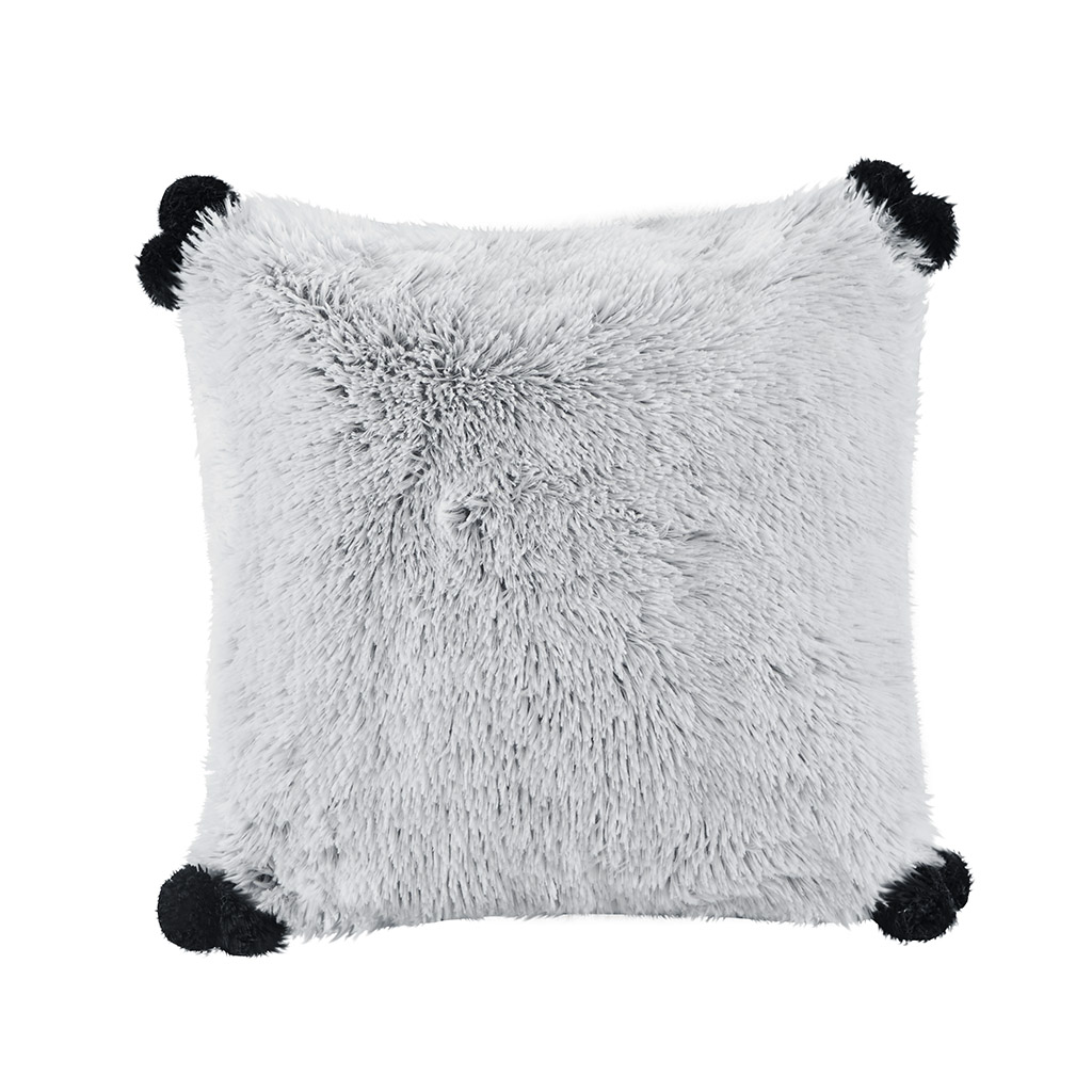 

Intelligent Design - Emma Shaggy Faux Fur Pillow - Grey - 20x20