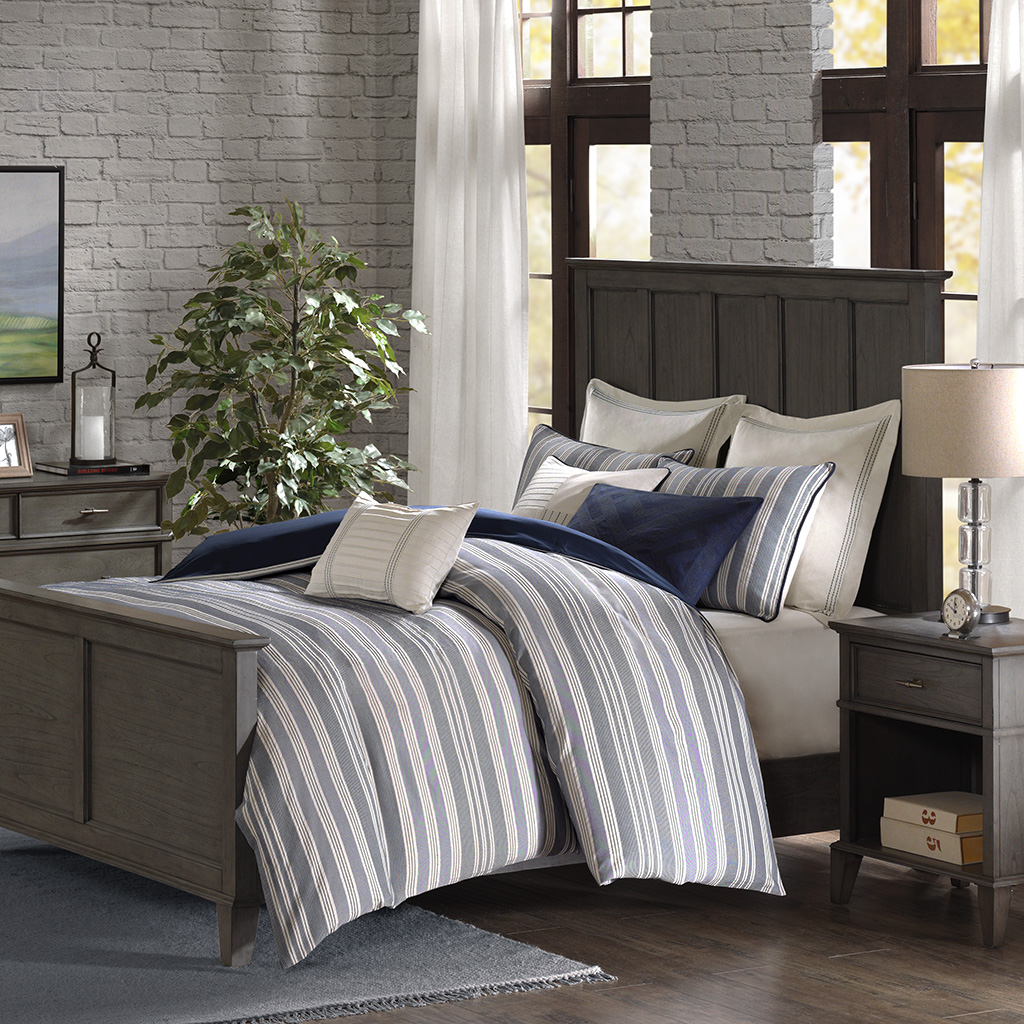

Madison Park Signature - Farmhouse Comforter Set - Blue - King