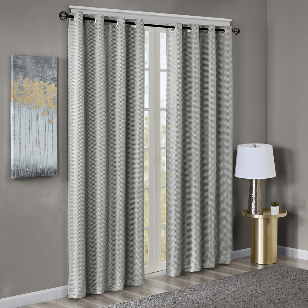 

SunSmart - Sidro Solid Basket Weave Blackout Panel - Grey - 50x84