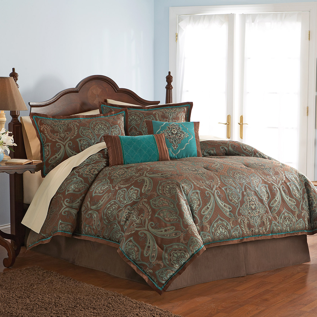 

Avenue 8 - Paisley Jacquard Comforter Set - Teal - King