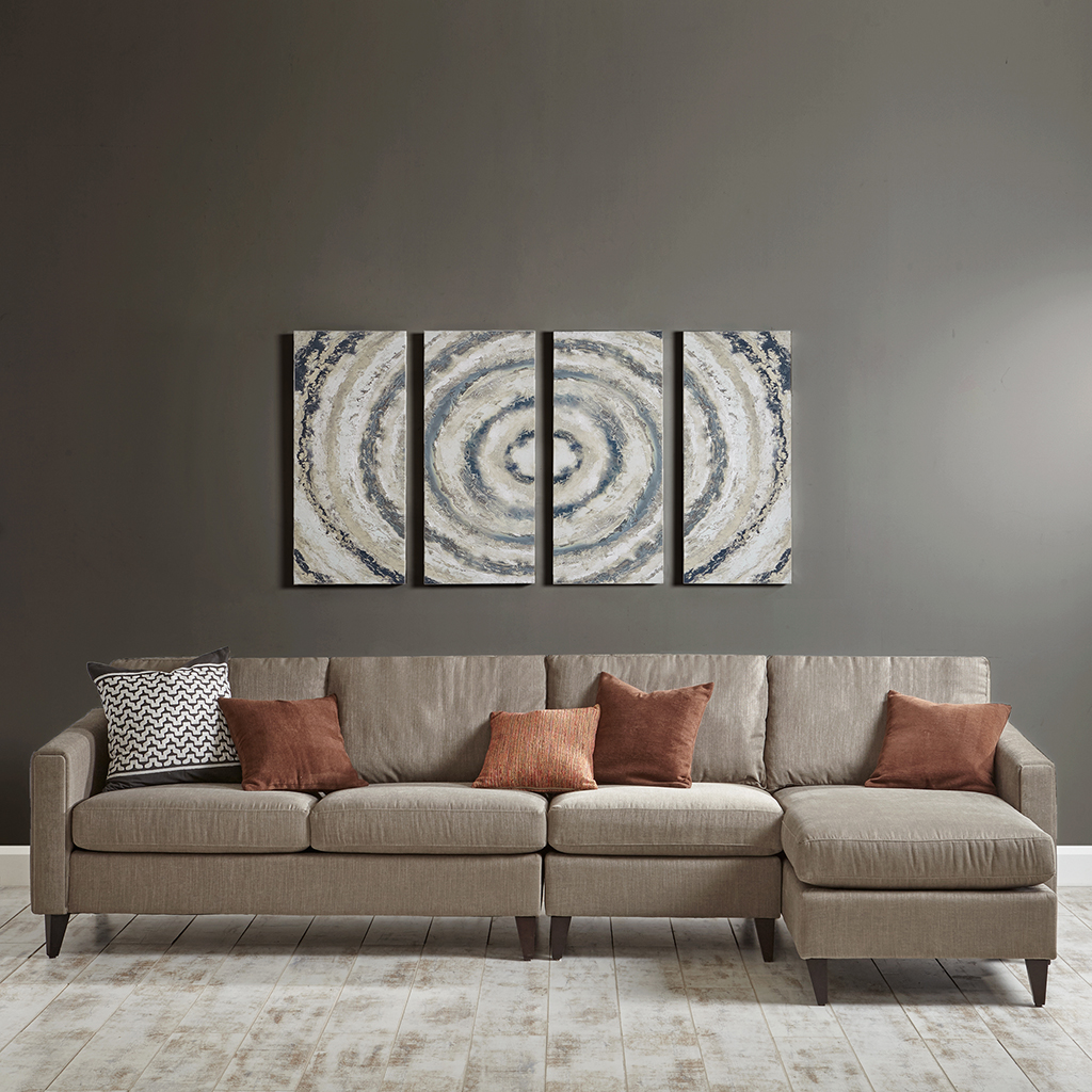 

INK+IVY - Grey Bon Bon 4 Piece Set Gel Coat Printed on Canvas - Grey - See below