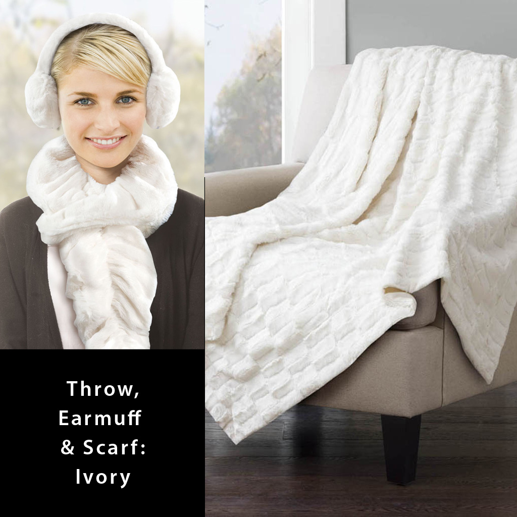 

Premier Comfort - 3PC Throw Gift Set Throw Gift Set - Ivory - See below