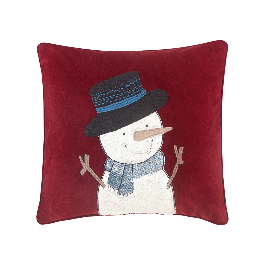 

Madison Park - Jolly The Snowman Pillow - Red - 20x20