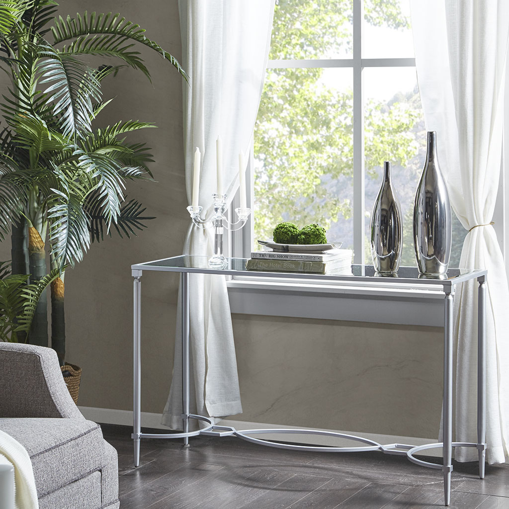 

Madison Park Signature - Turner Console Table - Silver - See below